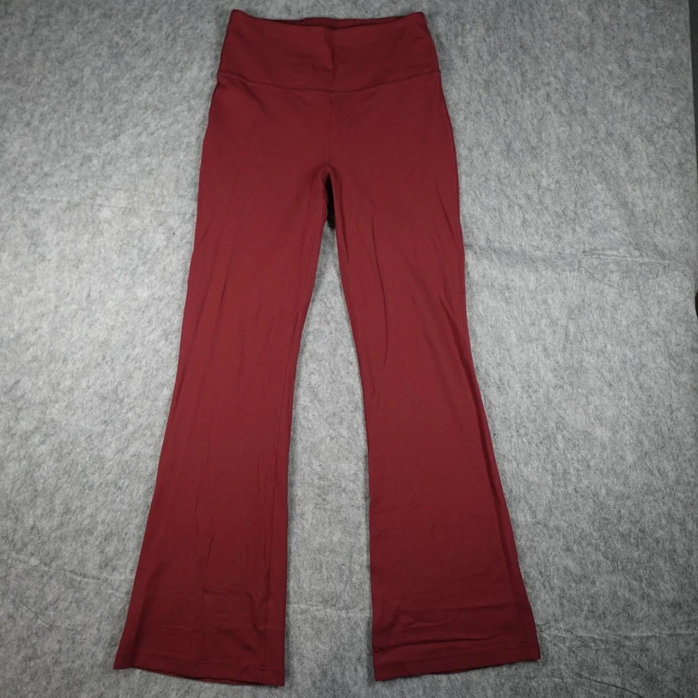 Lululemon Pant Women 10 Red Groove Super High Rise Flare Nulu Yoga Pilates Gym